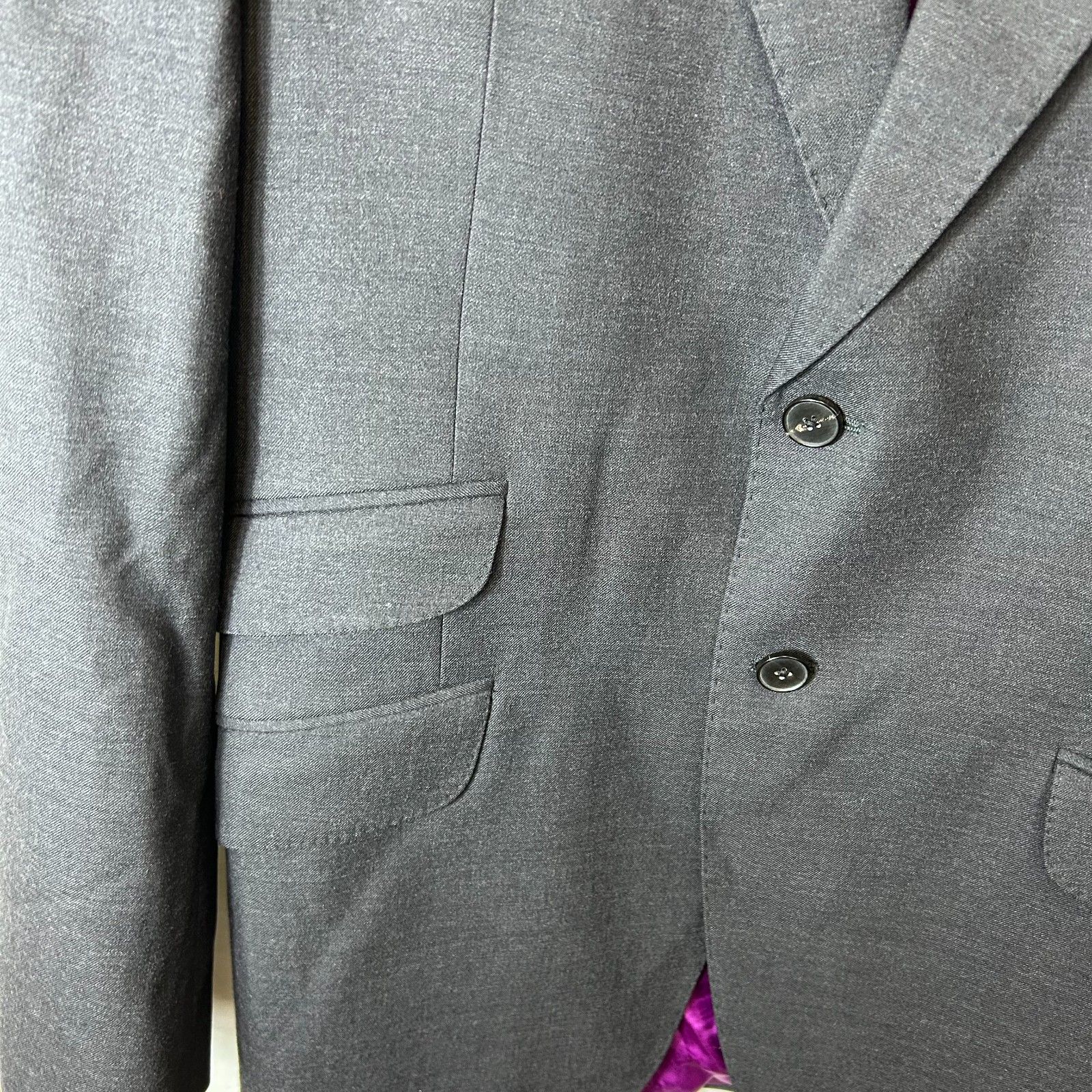 Charles Tyrwhitt Men's Nwot Charcoal Gray Wool Classic Suit Jacket Size 42l — image 6 of 8
